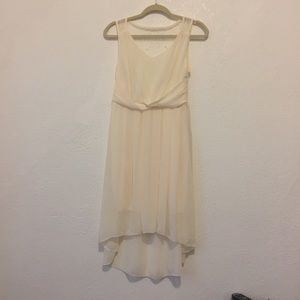 NWOT White/Cream Chiffon High Low Dress
